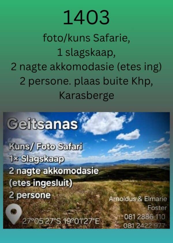 # 1403 foto en kuns Safari
