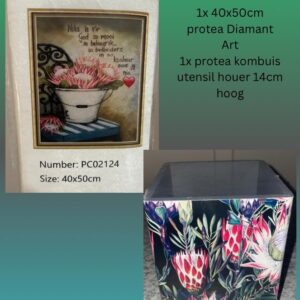 #1419  Protea diamond Dot en Utensil houer