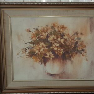 #3206 Skildery vanpot met blomme