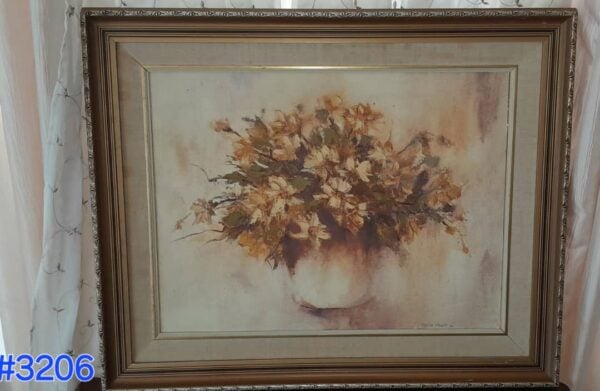 #3206 Skildery vanpot met blomme