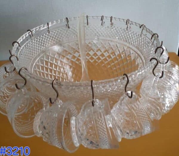 #3210 Glas bolabak met bekers