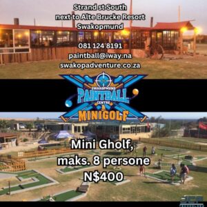 #7806 Vermaak/Geskenkbewyse Swakop Paintball Centre