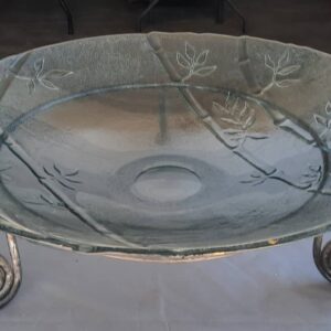 Glasbak met silwer pote #6231