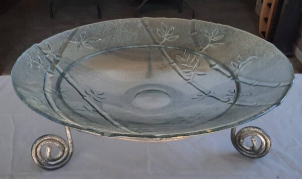 Glasbak met silwer pote #6231