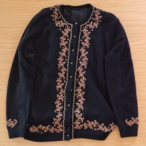 #0718 Vintage swart trui (tweedehands)
