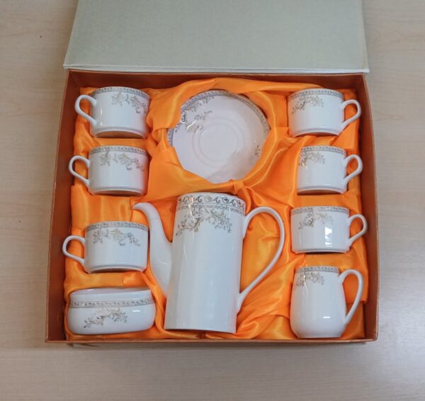 #0735 White Fine bone china coffee set