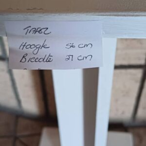 #Table White - Height 56cm- Width 27cm White Wood
