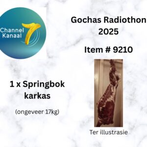 # 9210 - 1 x Springbok karkas - ongeveer 17kg