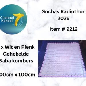 # 9212 - 1 x Gehekelde babakombers 100cm x 100cm (dogtertjie)