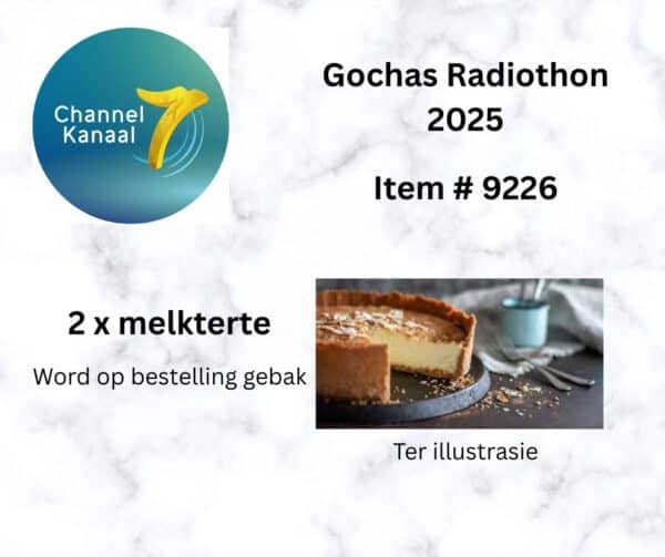 # 9226 - 2 Melkterte - word op bestelling gebak