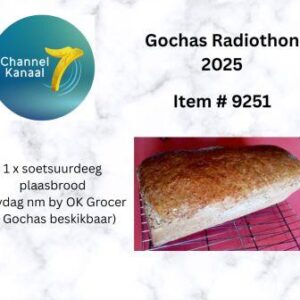 # 9251 - 1 x soetsuurdeeg plaasbrood (Varsgebak Vrydag 1 Aug)