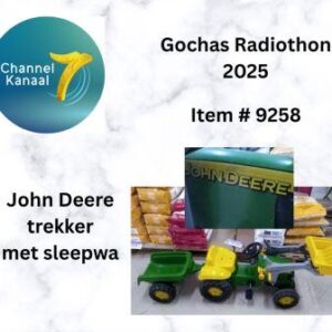 # 9258 - John Deere trekker met sleepwa vir kinders - 2de hands