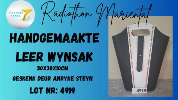 #4919 Handgemaakte Leer Wynsak