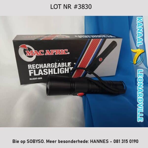 #3830 MAC AFRIC 1000 Lumens Rechargeable LED Flashlight