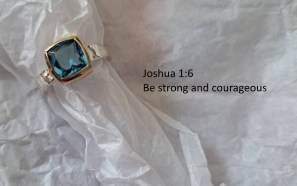 #0742 Braveheart 18ct geel goud & sterling silver dames ring met 'n topaas steen waarde: N$5500