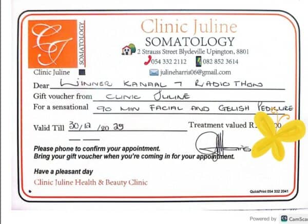 #2930 Clinic Juline Geskenkbewys