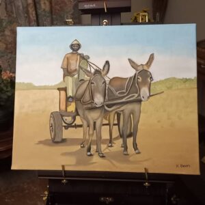 #8672 Donkiekar Olieverf skildery op canvas 40 x 50
