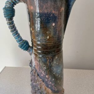 #8637 Blou keramic ornament beker