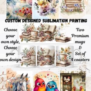#5118 2 Bekers en stel coasters