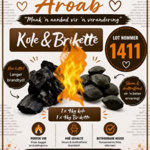 #1411 1x 4kg kole en 1x 4kg brikette