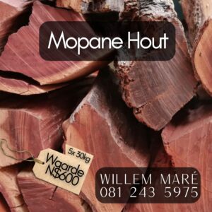 #2642:5 x 30kg Mopane Hout