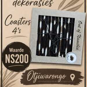 #2677: 4 Coasters van ystervarkpenne
