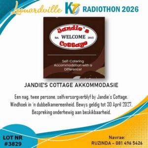 #3829 Jandie's Cottage Akkommodasie