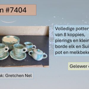 #7404 Pottery teestel