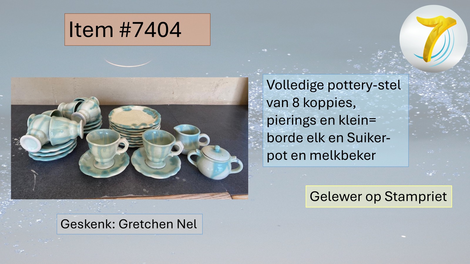 #7404 Pottery teestel