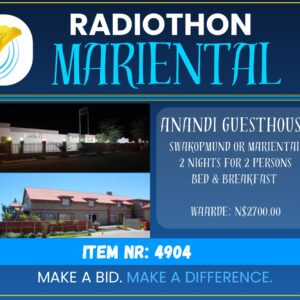#4904 Anandi Guesthouse Swakopmund or Mariental