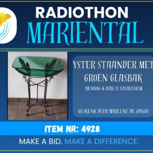 #4928 Yster Staander met Groen Glasbak