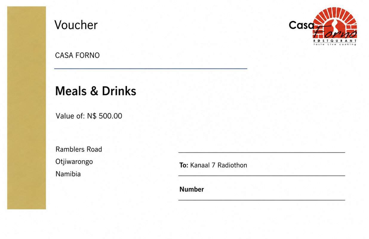 #5915 Casa Forno – Eet en Drink Bewys Waarde:N$500