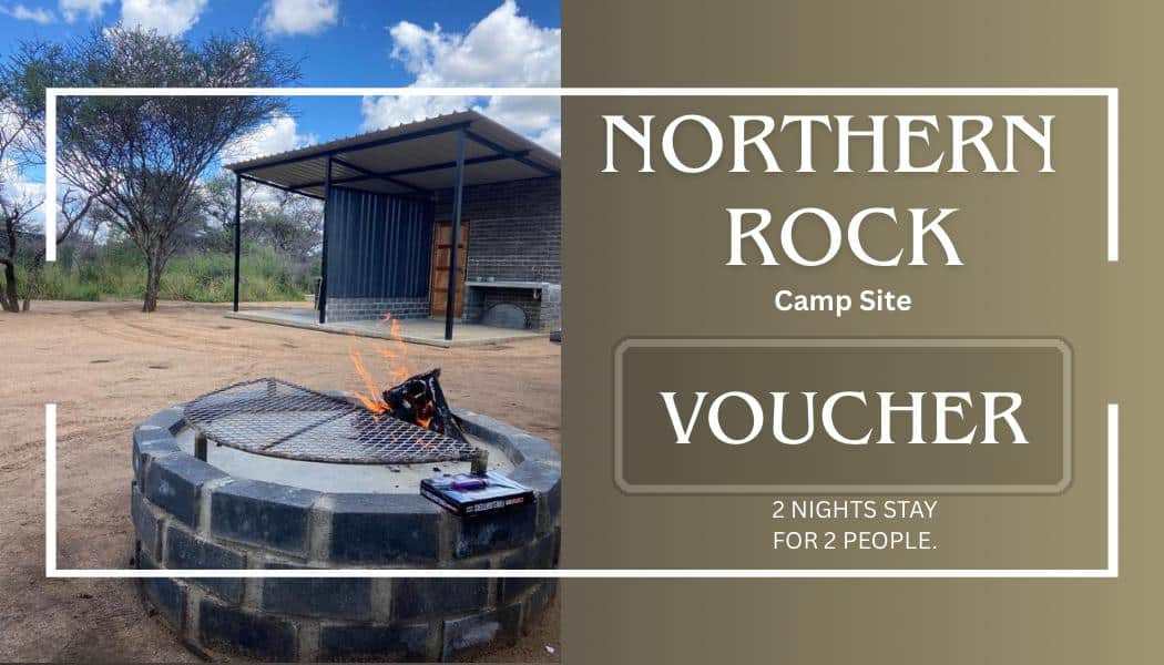 #5962 Northern Rock Kampeerverblyf (2 nagte vir 2) Waarde:N$1500
