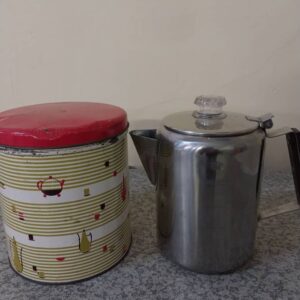 #9512 Stainless steel koffie kan met koekieblik