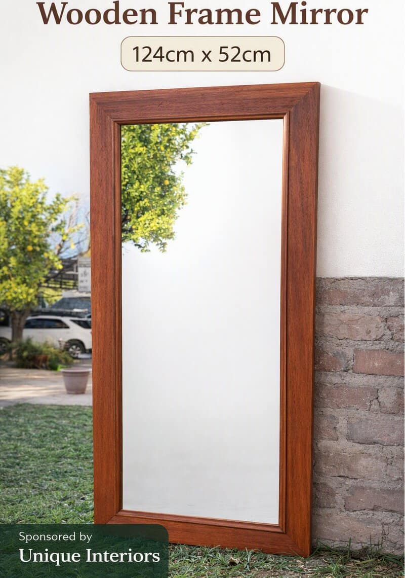 #5964 Houtraam Spieel (124cmx52cm) Waarde:N$1000