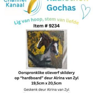#9234 - Olieverf skildery op "hardboard" deur Alrina van Zyl (19,5 x 20,5cm)