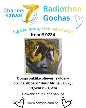 #9234 - Olieverf skildery op "hardboard" deur Alrina van Zyl (19,5 x 20,5cm)