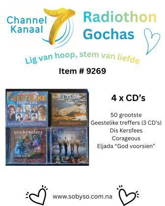 #9269 - 4 CD's - Geestelike treffers; Eljada "God voorsien"; Courageous