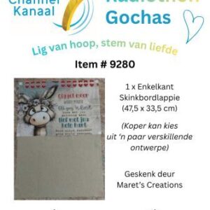 #9280 - 1 x Enkelkant skinkbordlappie (ongeveer 47,5 x 33,5 cm)