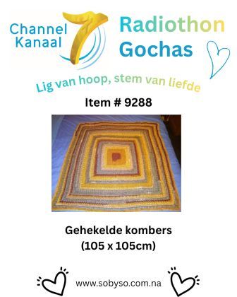 #9288 - Gehekelde kombers (105 x 105cm)