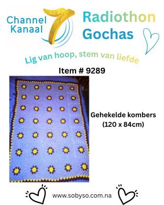 #9289 - Gehekelde kombers (120 x 84cm)