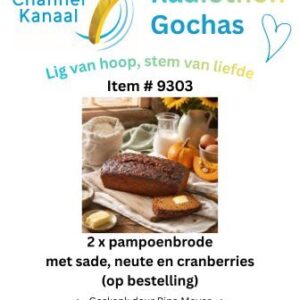 #9303 - 2 x Pampoenbrode met sade, neute en cranberries (op bestelling)