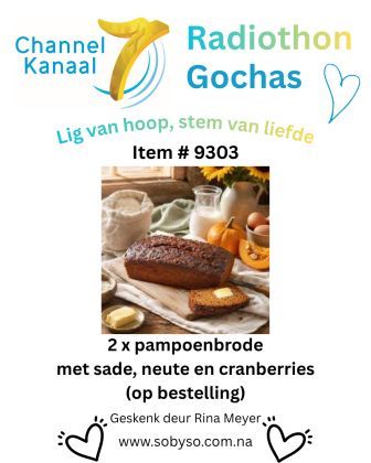 #9303 - 2 x Pampoenbrode met sade, neute en cranberries (op bestelling)