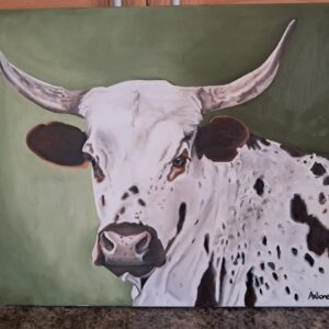 #8653 Nguni Bees olieverf skildery