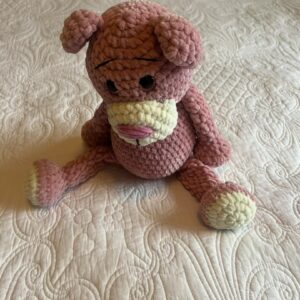 #7803 Handwerk, Handgemakte Wol Pink Beertjie