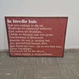 #8663 Slagspreuke op Hessian