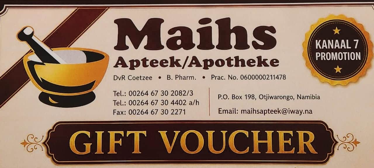#5926 Maihs Apteek Geskenkbewys Waarde:N$1000