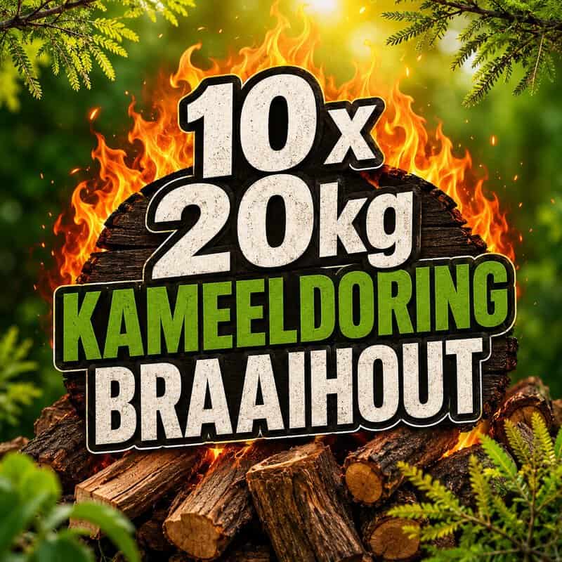 #5957 10x20kg Sakke Kameeldoring Braaihout Waarde:N$800