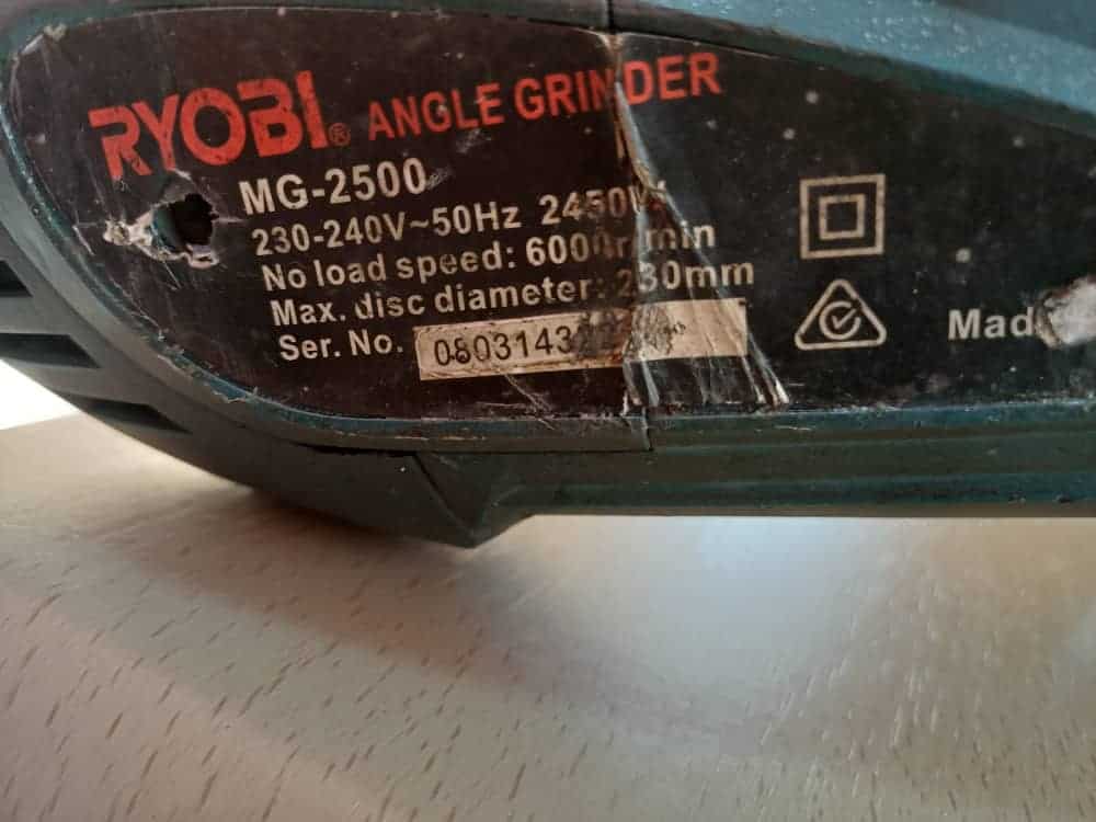#8658 2de Handse Ryobi Angle Grinder - Image 3