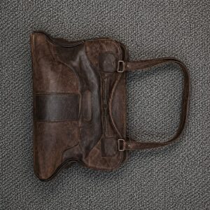 #0255 Bruin Koedoe Leer Handsak - Nuut